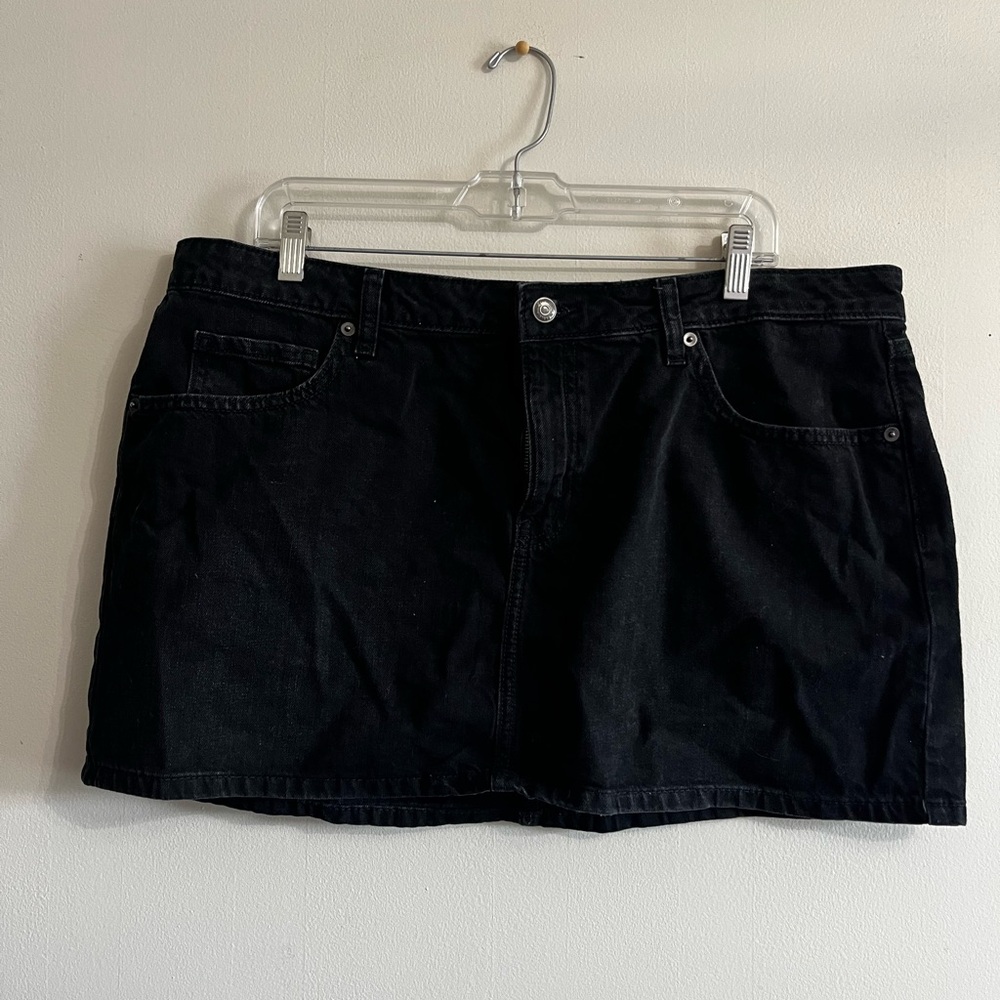Classic Black Denim Skirt